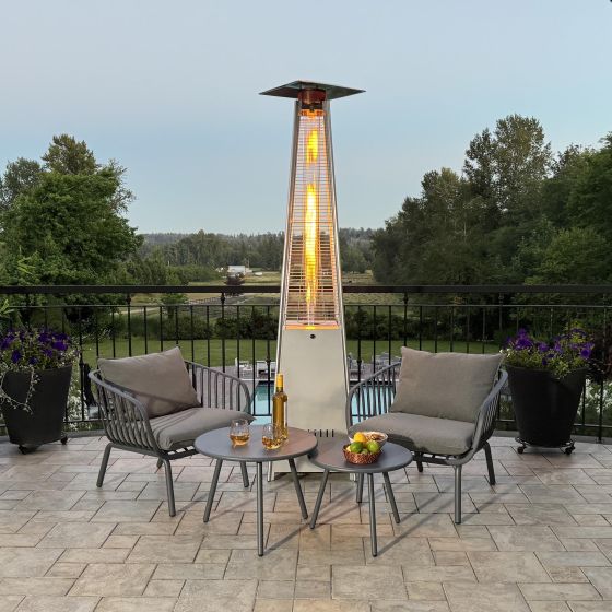 Chauffe-terrasse à flamme de Paramount - Gris et argent