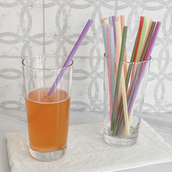 Set of 24 Rainbow Reusable Straws