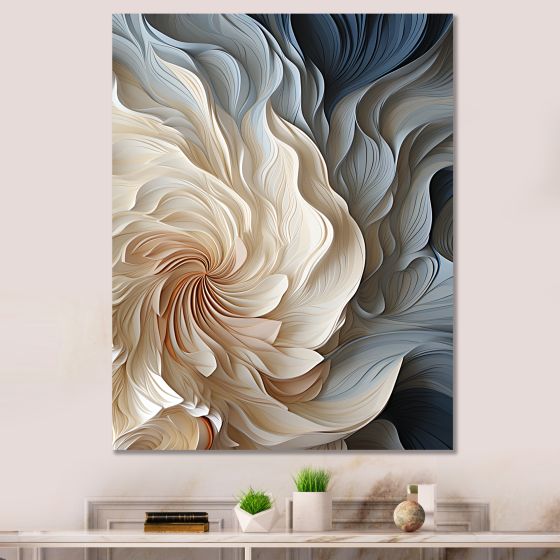 White and Blue Feather Spiral – Soft Ethereal Motion Art