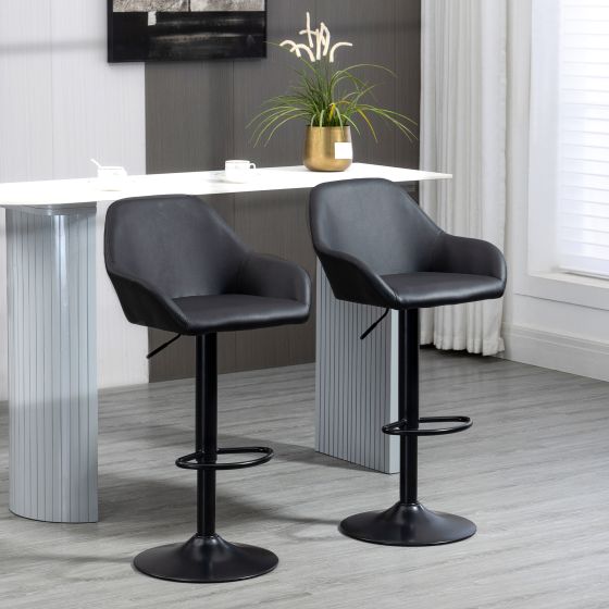 Set of 2 Adjustable Swivel Bar Stools