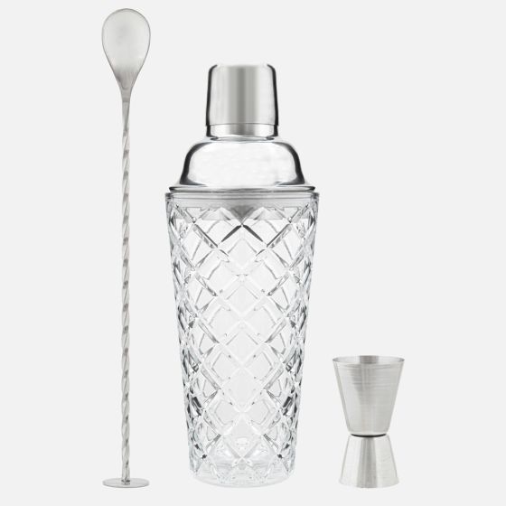 Ensemble mélangeur à cocktail en verre