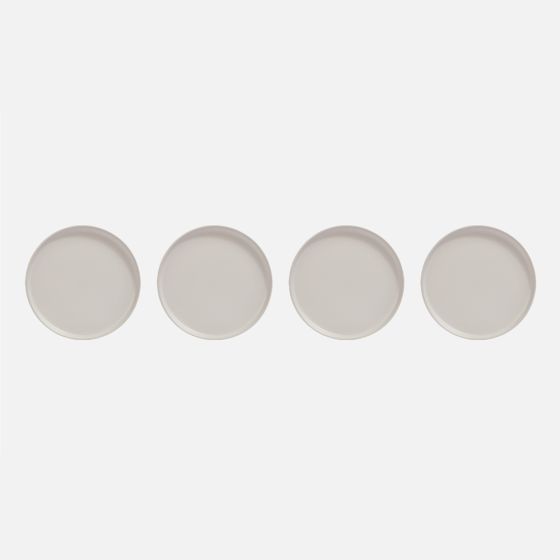 S&Co Gaia Assiettes à dîner, ensemble de 4 - Blanc cassé