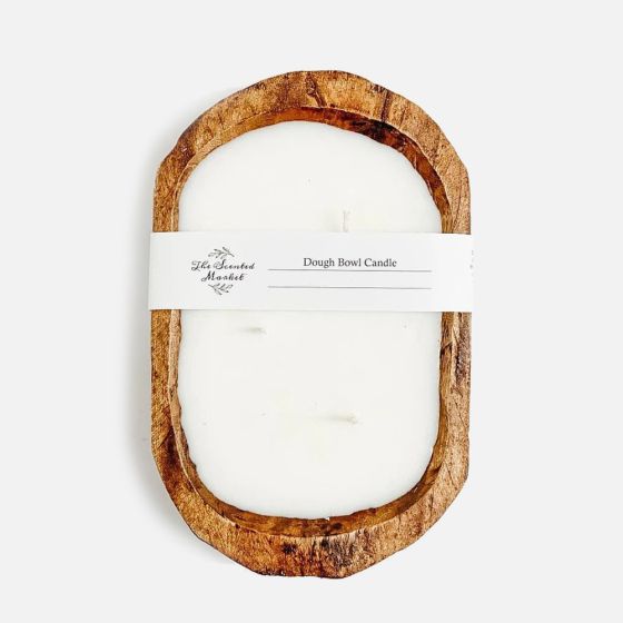 Brown Oval Dough Bowl Scented Candle - Casmere