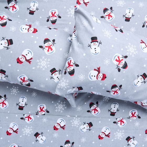 Snowman Flannel Sheet Set