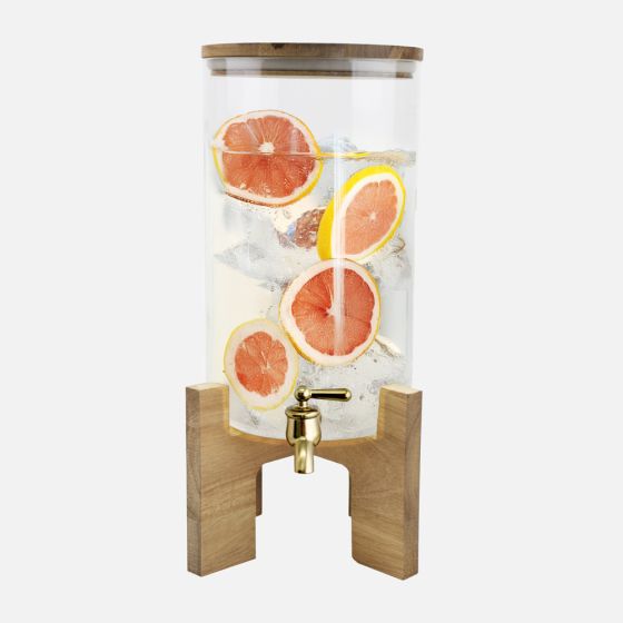 JS Gourmet Glass Dispenser with Acacia Lid