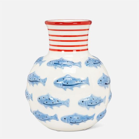 Swimming Fish with Striped Neck Vase