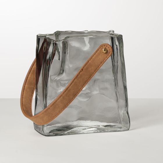 Clear Glass Handbag Vase by Torre & Tagus