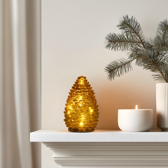 Torre & Tagus Pine Cone LED Lamp - Amber