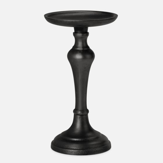 Torre & Tagus Aluminum Pillar Candle Holder, 7" - Black