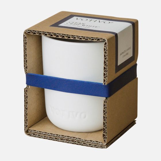 Candle in Ceramic Vessel 2 Wick - Clean Crisp White