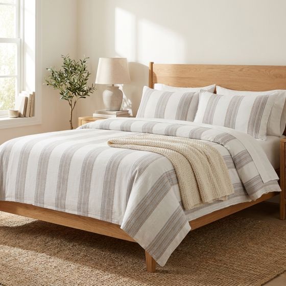 Waffle Stripe Duvet Cover Set