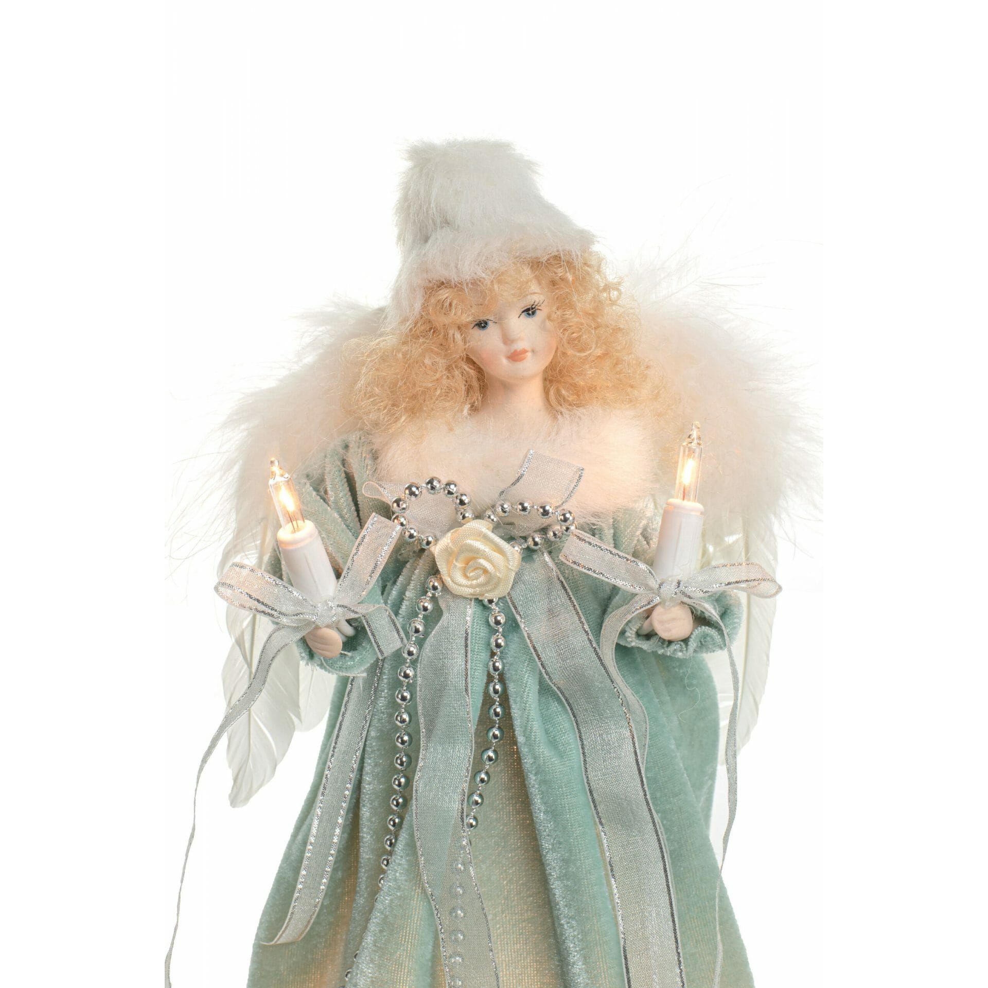 Petite cime de sapin ange à 10 lumières