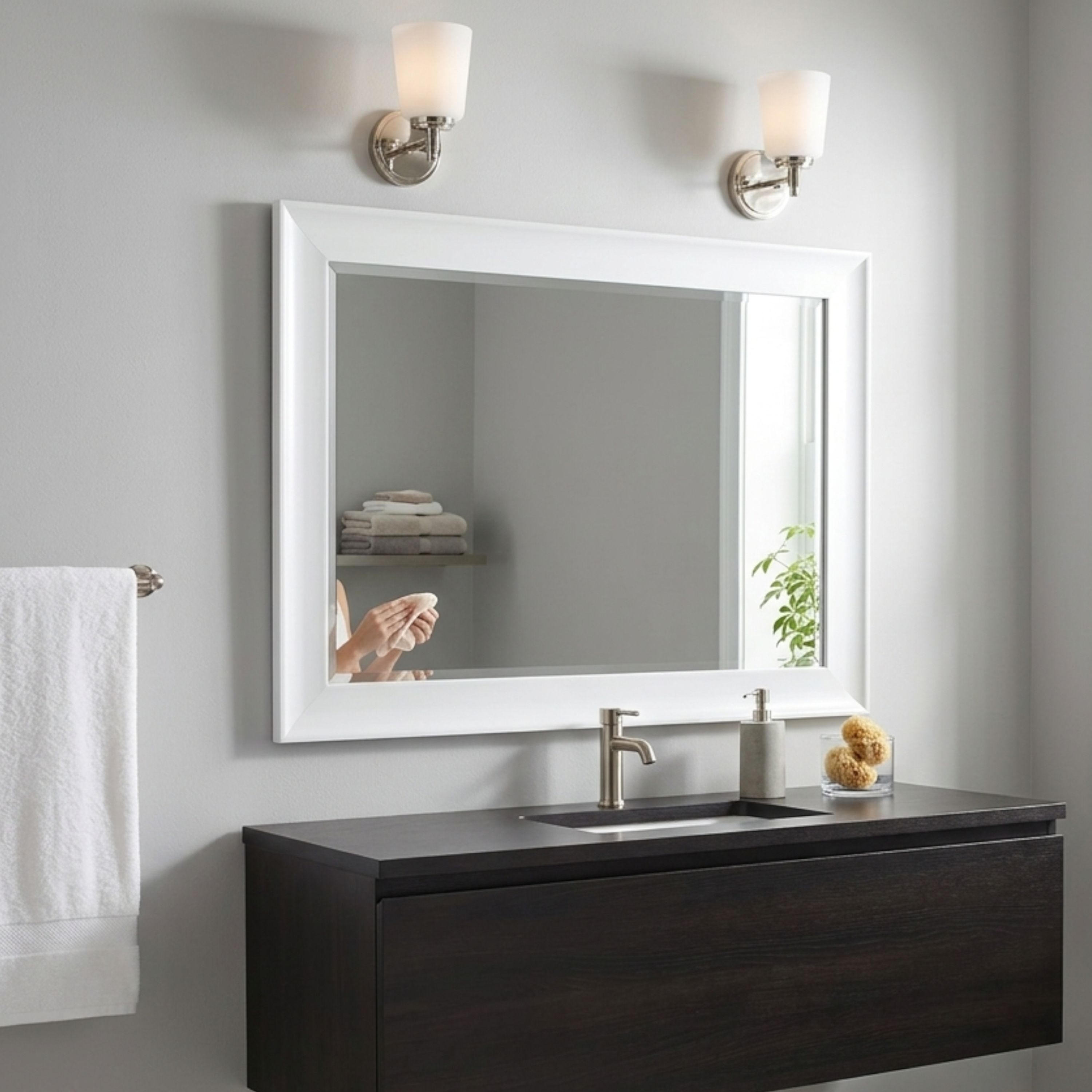 Mirror with Frame - White, 28.5" x 34.5"