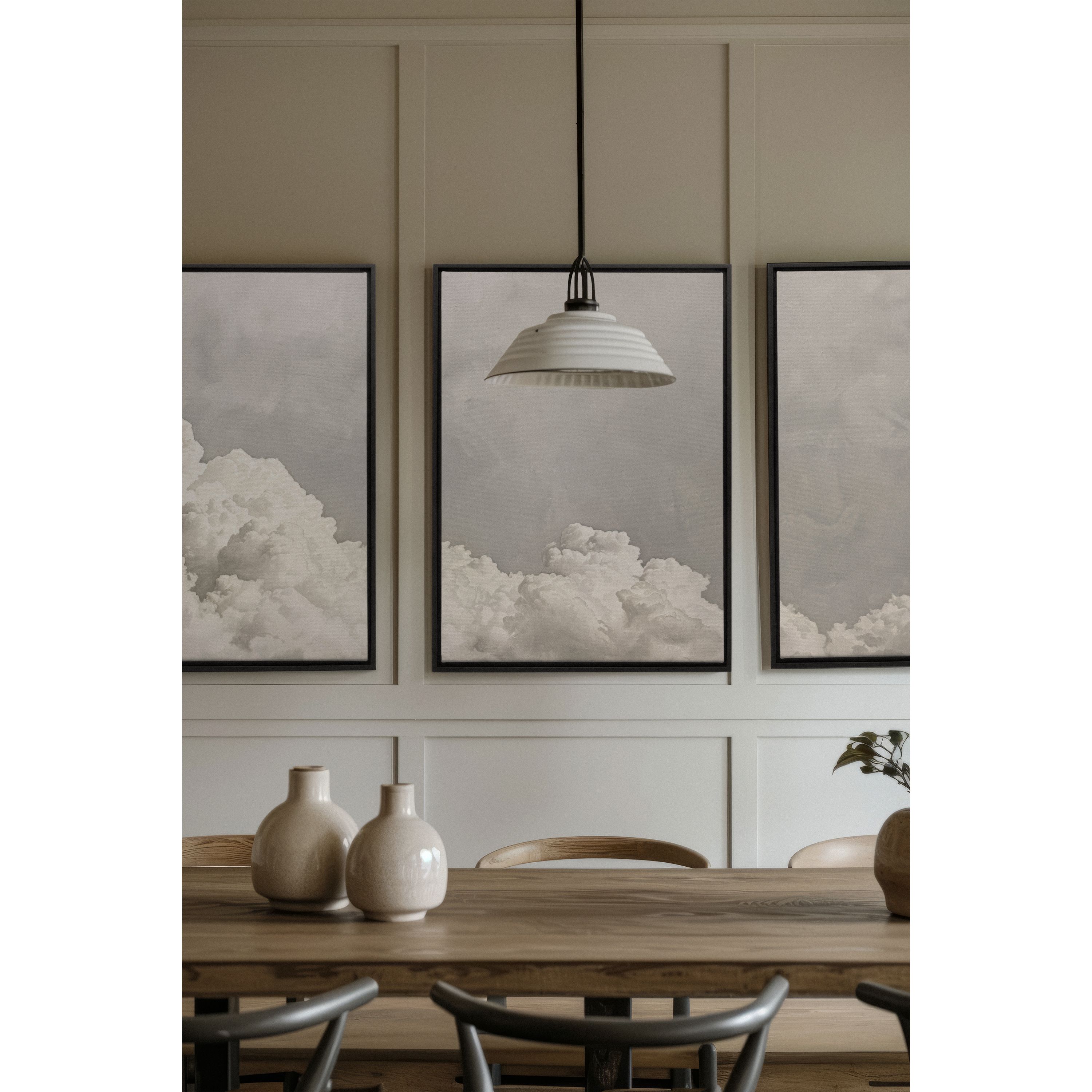 Antique Cloudscape Trio Art Mural - Ensemble de  3