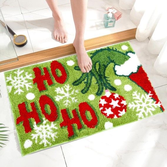Tapis HOHOHO - vert et rouge