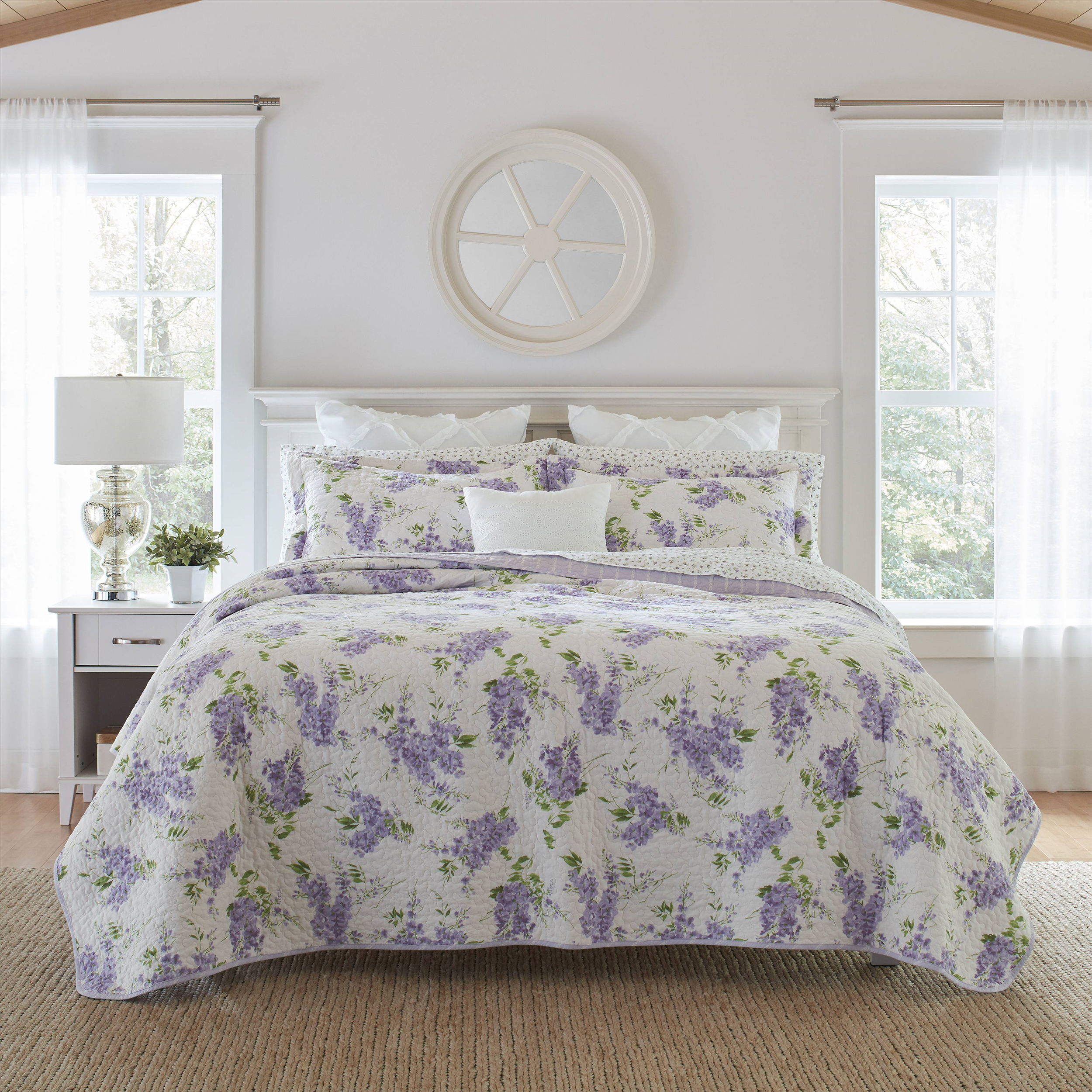 Laura Ashley Keighley Ensemble de courtepointe en coton