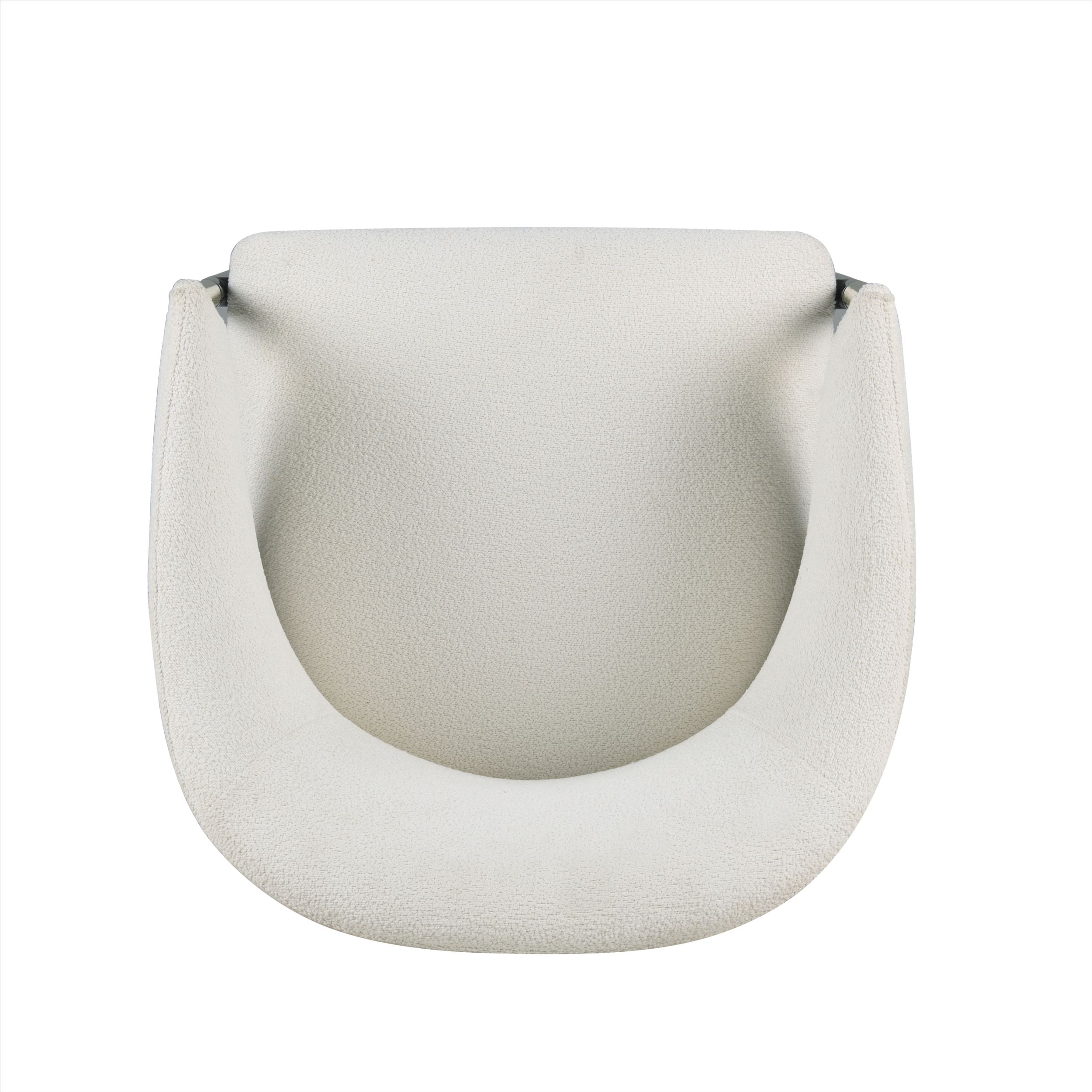 Set of 4 Mid-Century Modern White Upholstered Dining Chairs