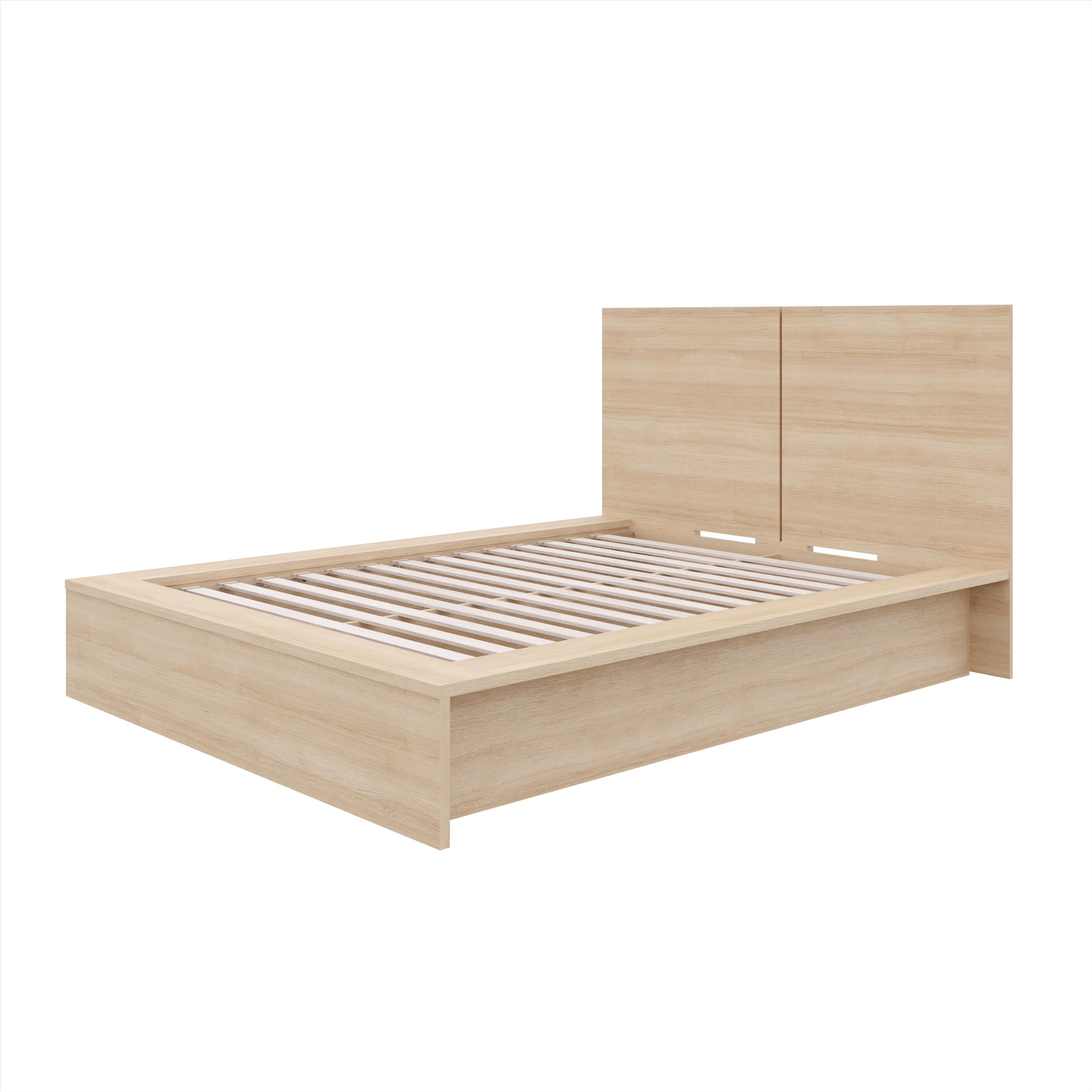 Joey Platform Bed With Headboard - Natural Blonde Oak