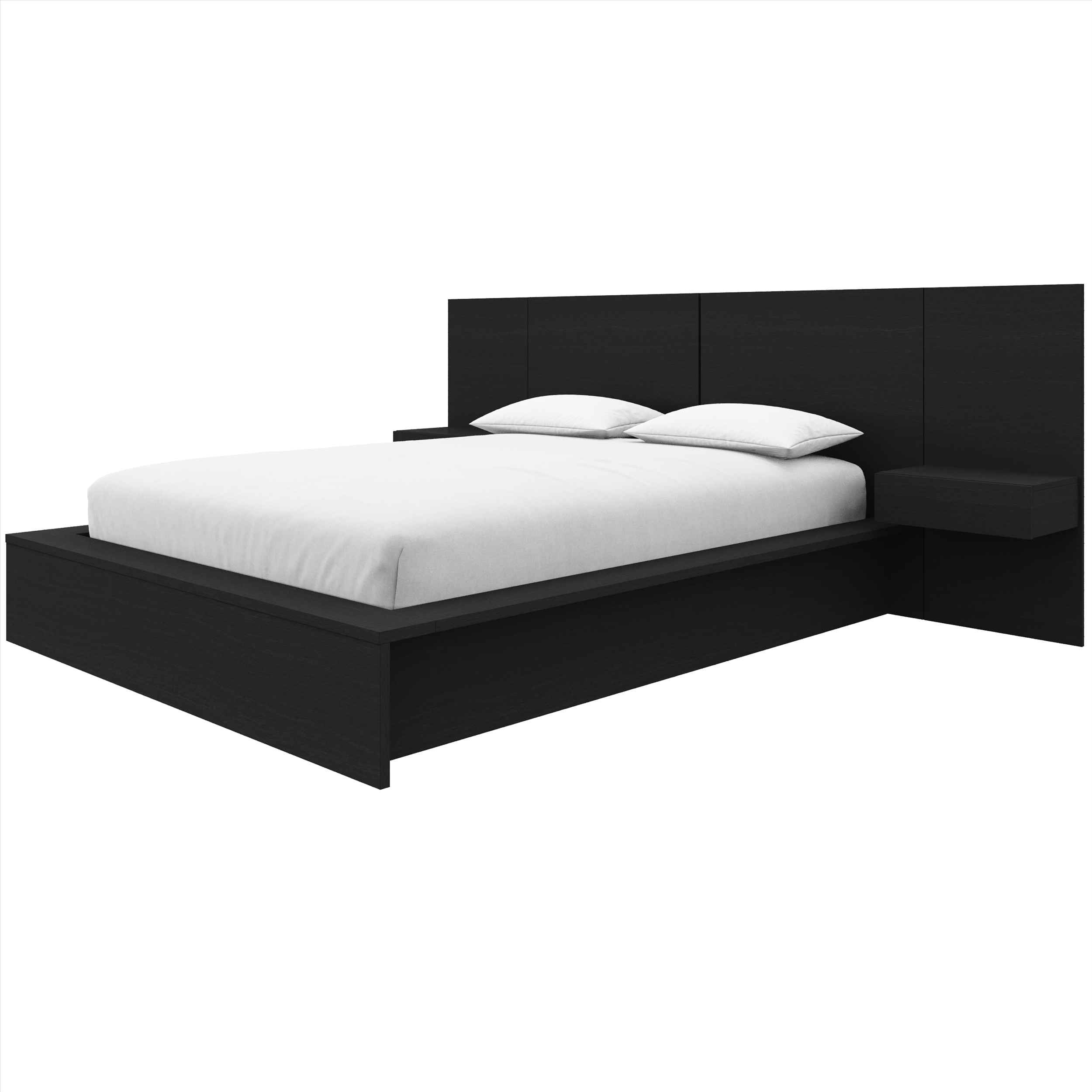 Joey 4-Piece Bedroom Set With Floating Nightstands - Black Karisma