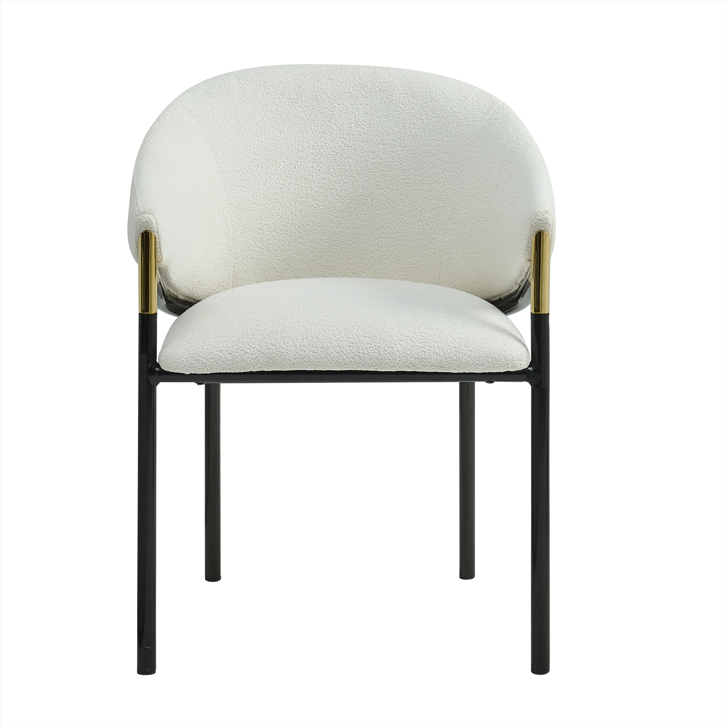 Set of 4 Mid-Century Modern White Upholstered Dining Chairs