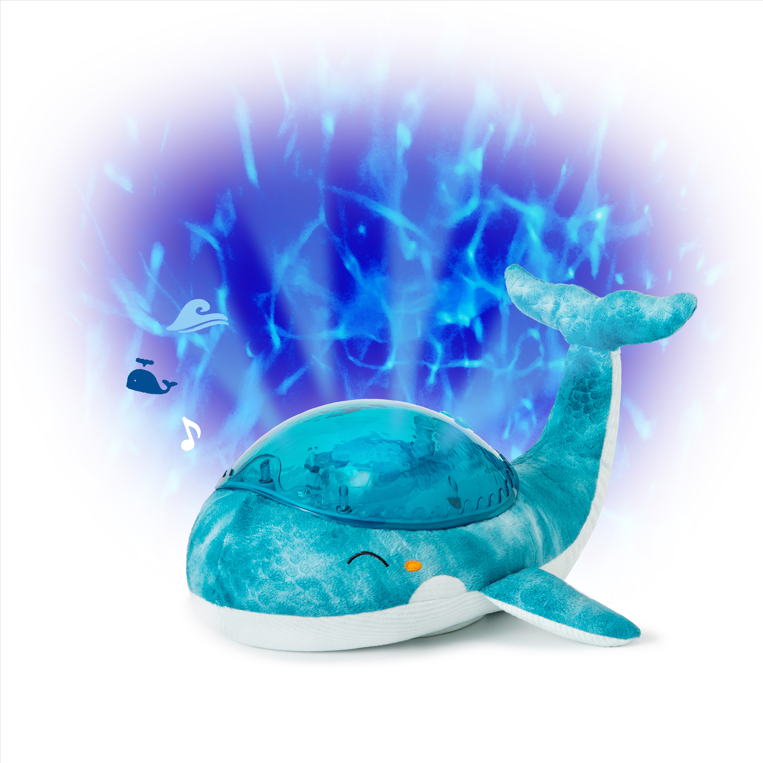 Rechargeable Tranquil Whale™ with Sound and Ceiling Projections - White