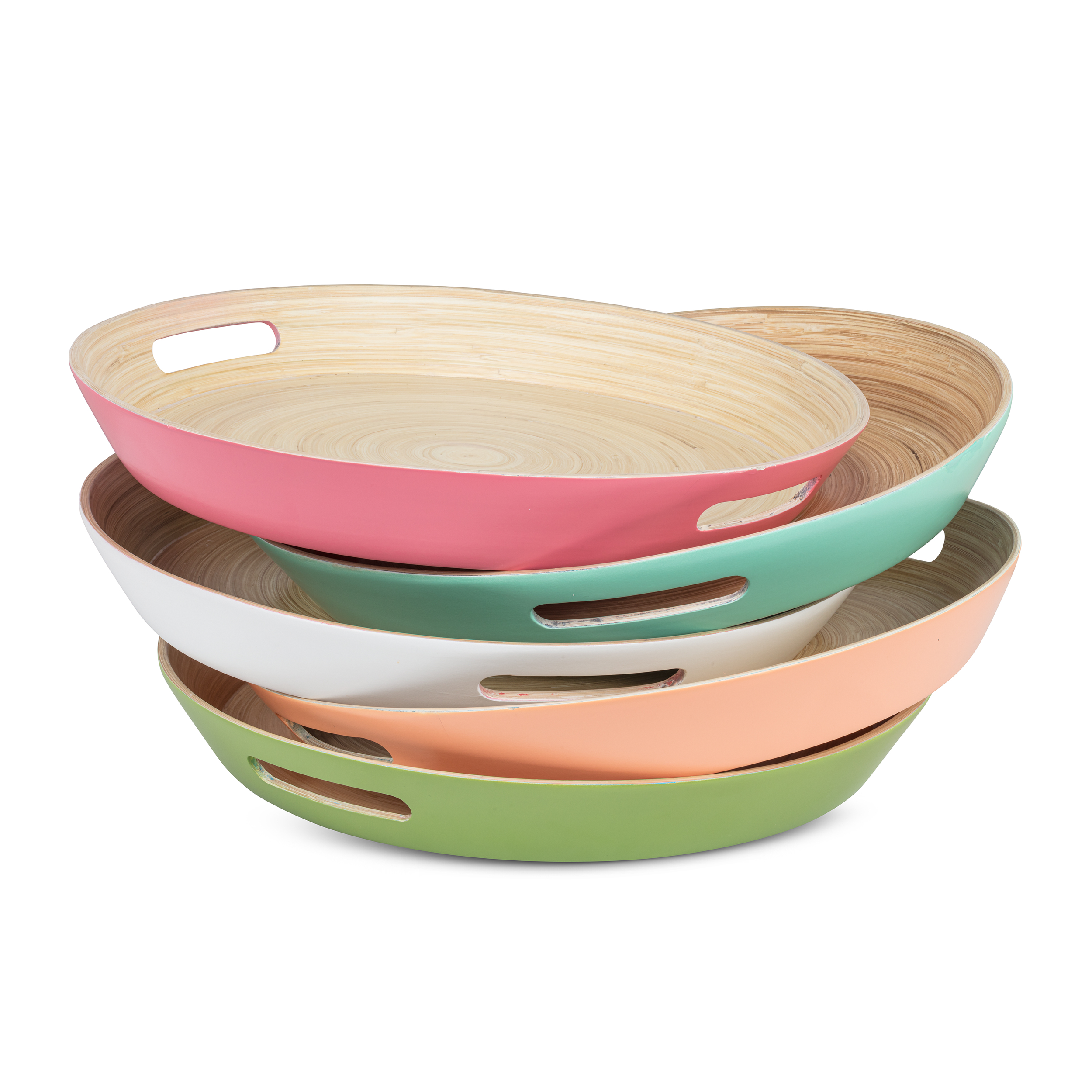 Round Tray with Handles 16.5" - Pink