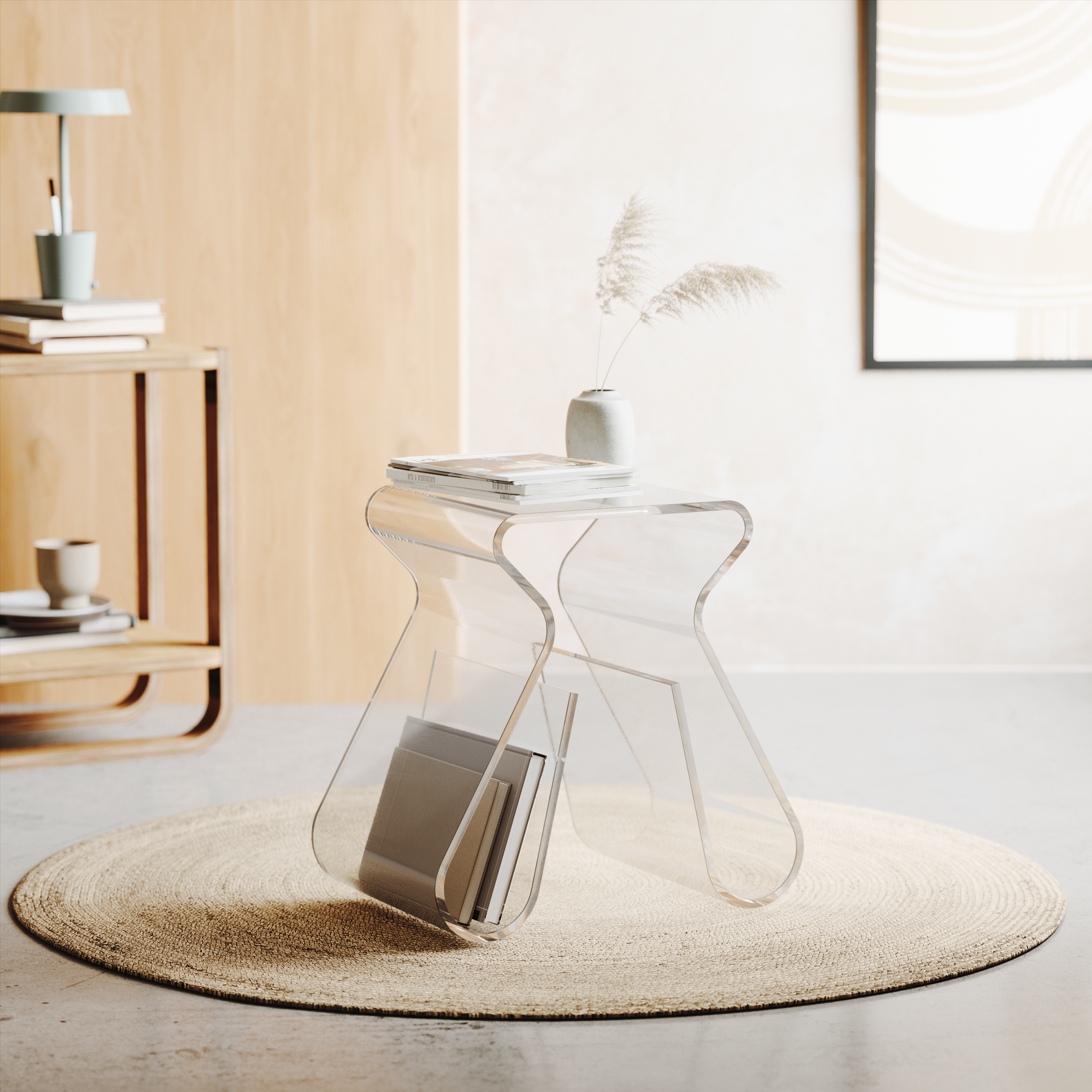 Magino Stool and Magazine Rack