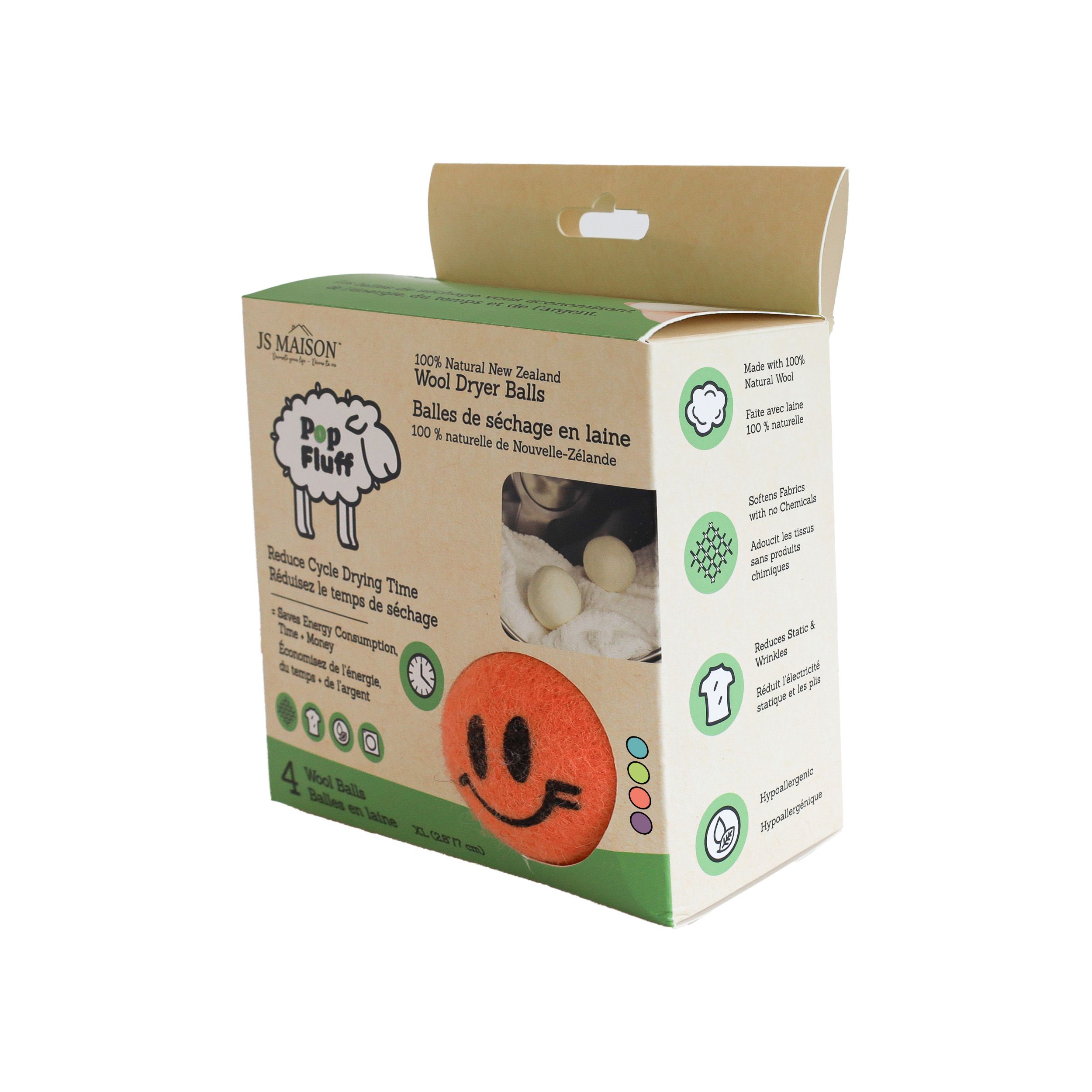 Dryer Balls Wool, Pack of 4 - Multi-Color