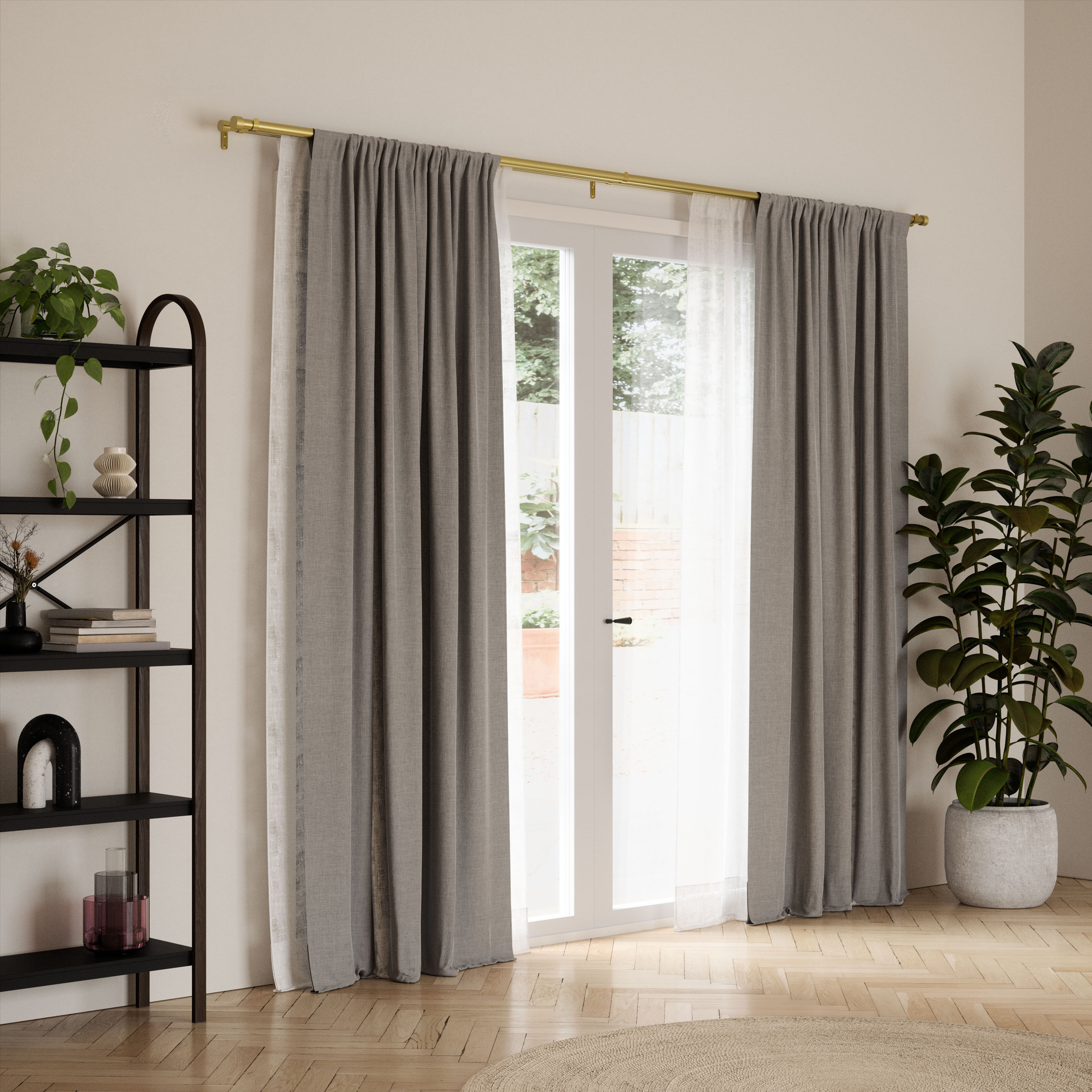 Cappa Double tringle à rideaux extensible - Laiton