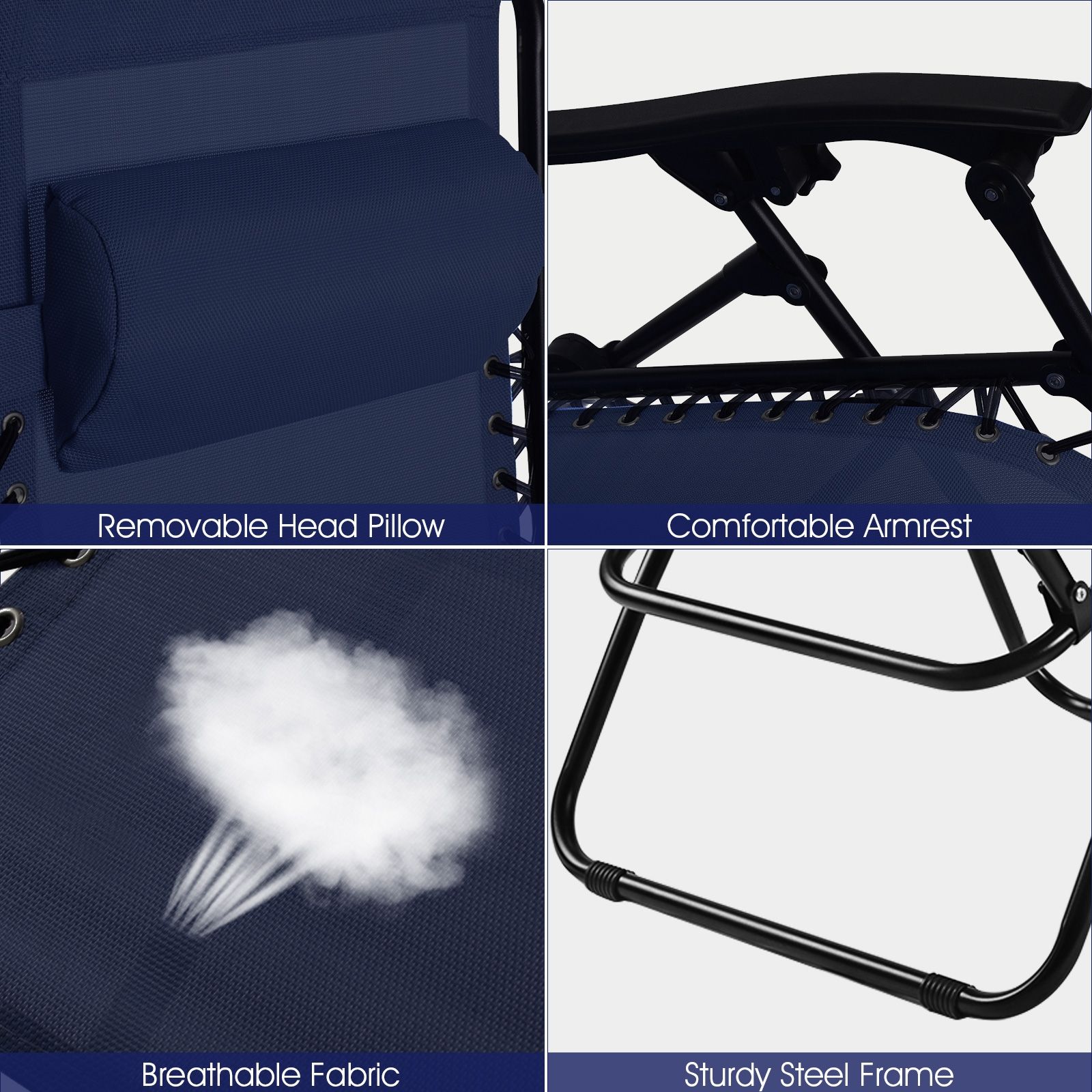2-Piece Folding Lounge Chair, Zero Gravity