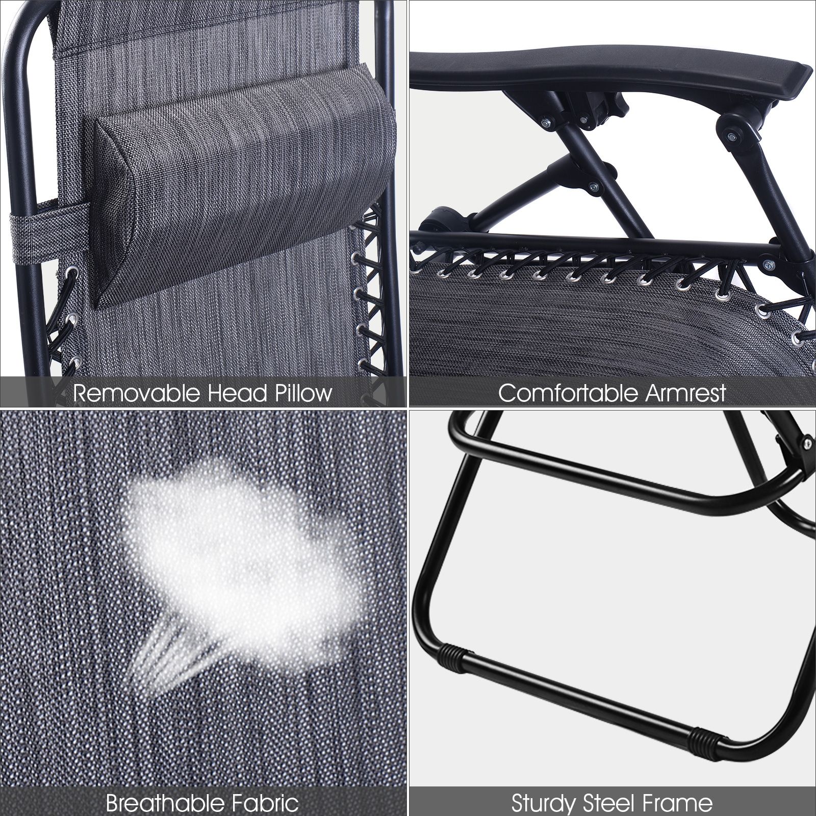 2-Piece Folding Lounge Chair, Zero Gravity