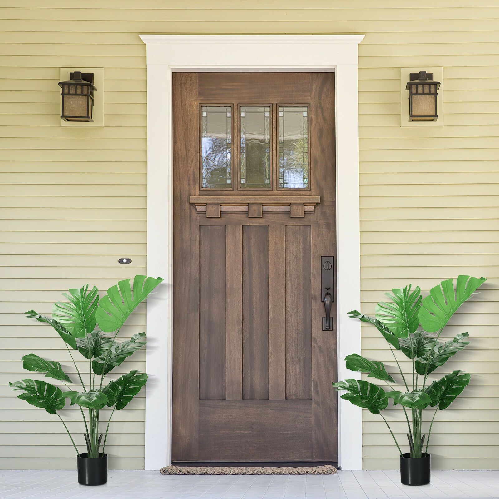 2 Pack Artificial Monstera Deliciosa Tree, 10 Leaves of Different Sizes