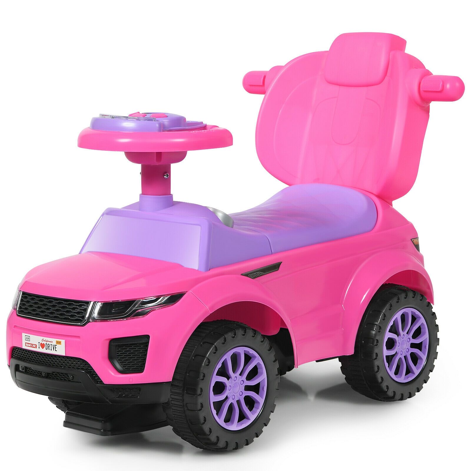 3 in 1 Ride on Push Car Toddler Stroller Sliding Car, Music