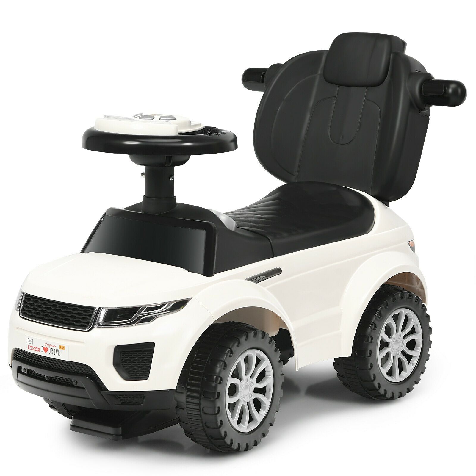 3 in 1 Ride on Push Car Toddler Stroller Sliding Car, Music