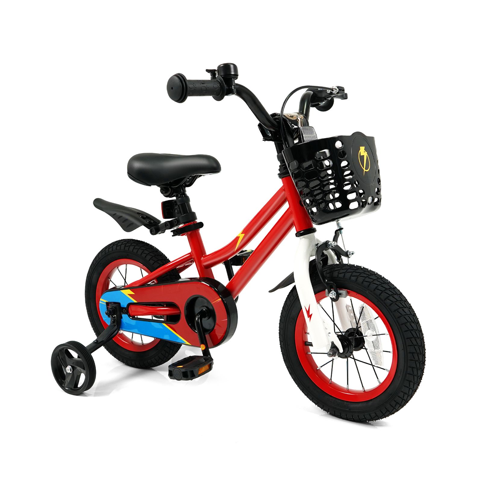 Vélo pour enfants de 12 po, roues d'entraînement pour les 3-4 ans - Rouge