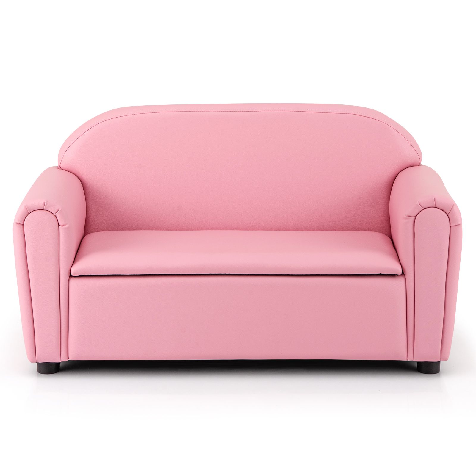 Fauteuil d'appoint pour enfant, accoudoirs et rangement - Rose