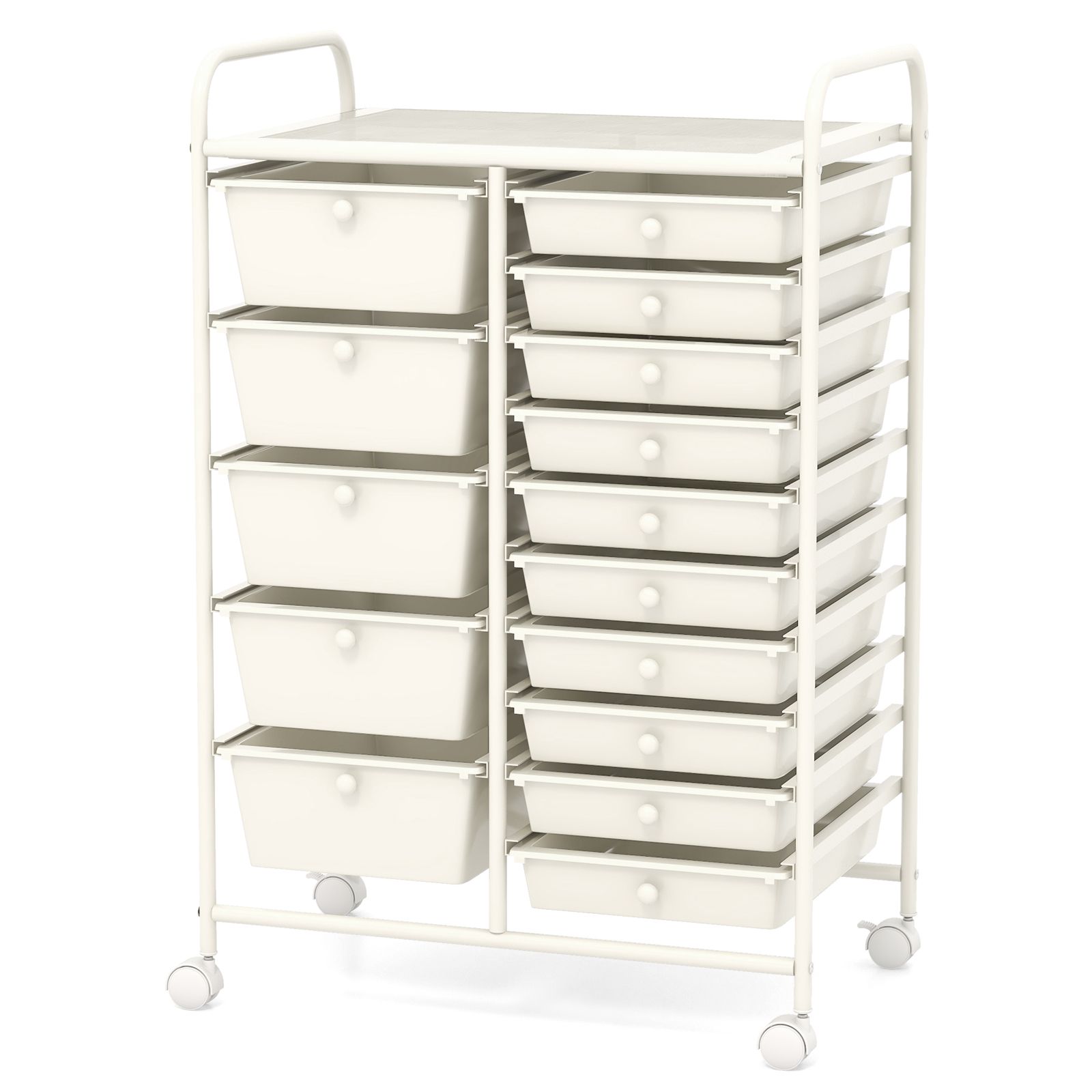 15-Drawer Utility Rolling Organizer Cart Multi-Use Storage