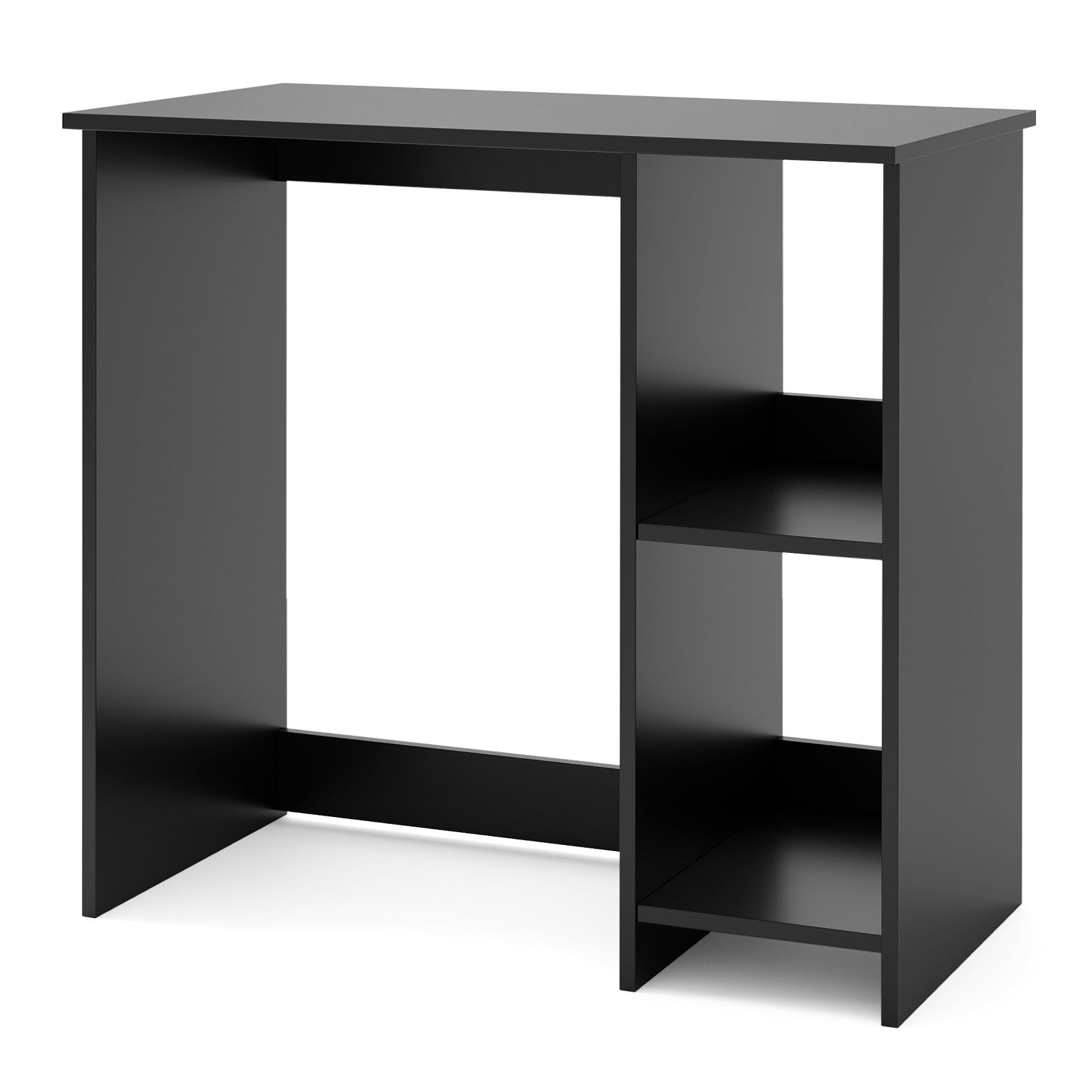 31.5" Modern Home Office Desk, 2 Compartments - Black