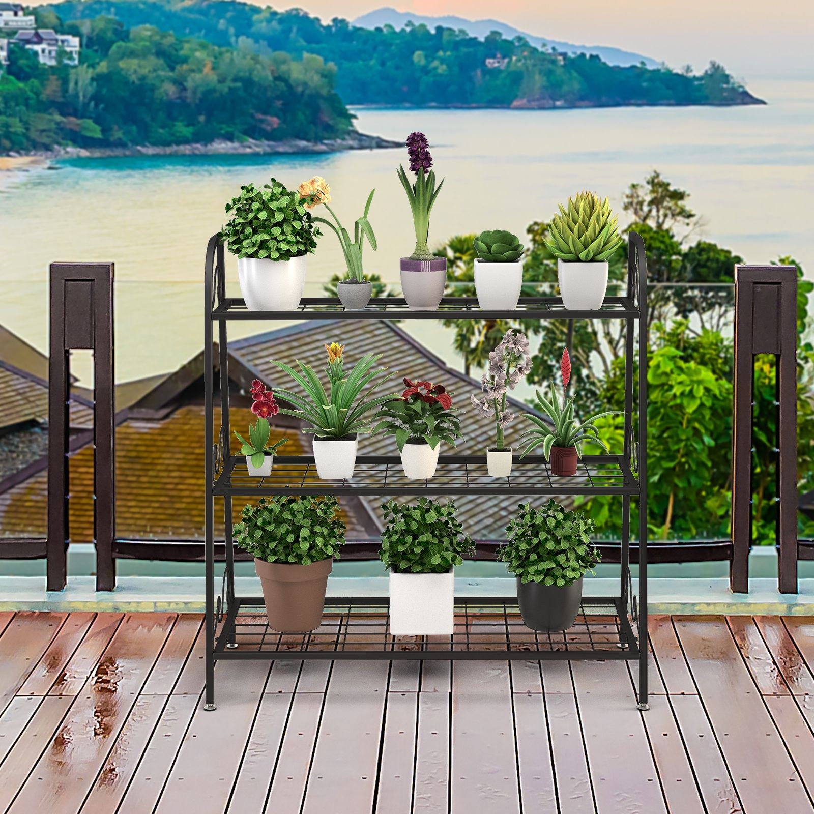 3-Tier Metal Plant Stand Shelf Display Rack, For Plants Shoes Flower Pot