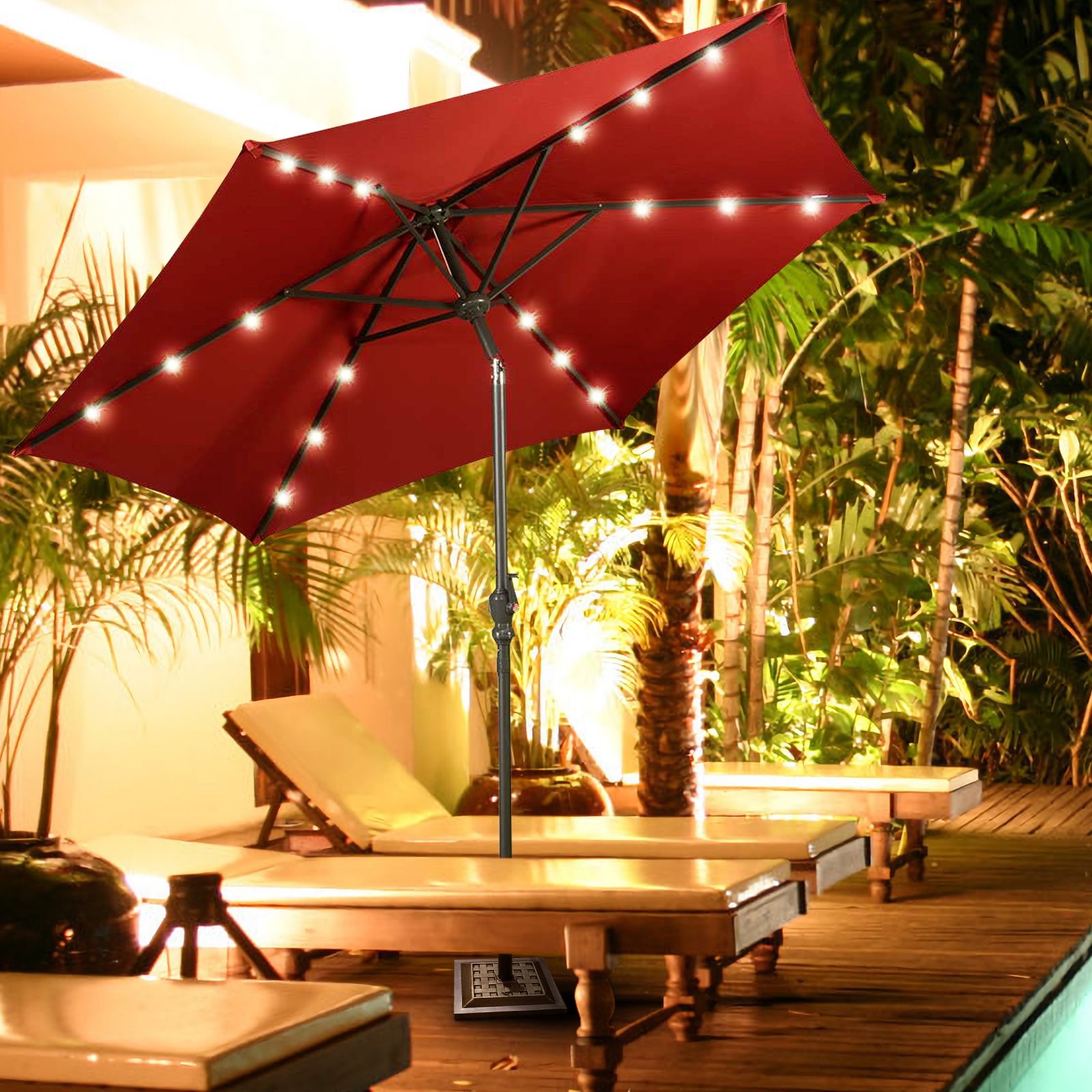 17.5" Heavy Duty Square Umbrella Base Stand of 30 lbs, For Outdoor