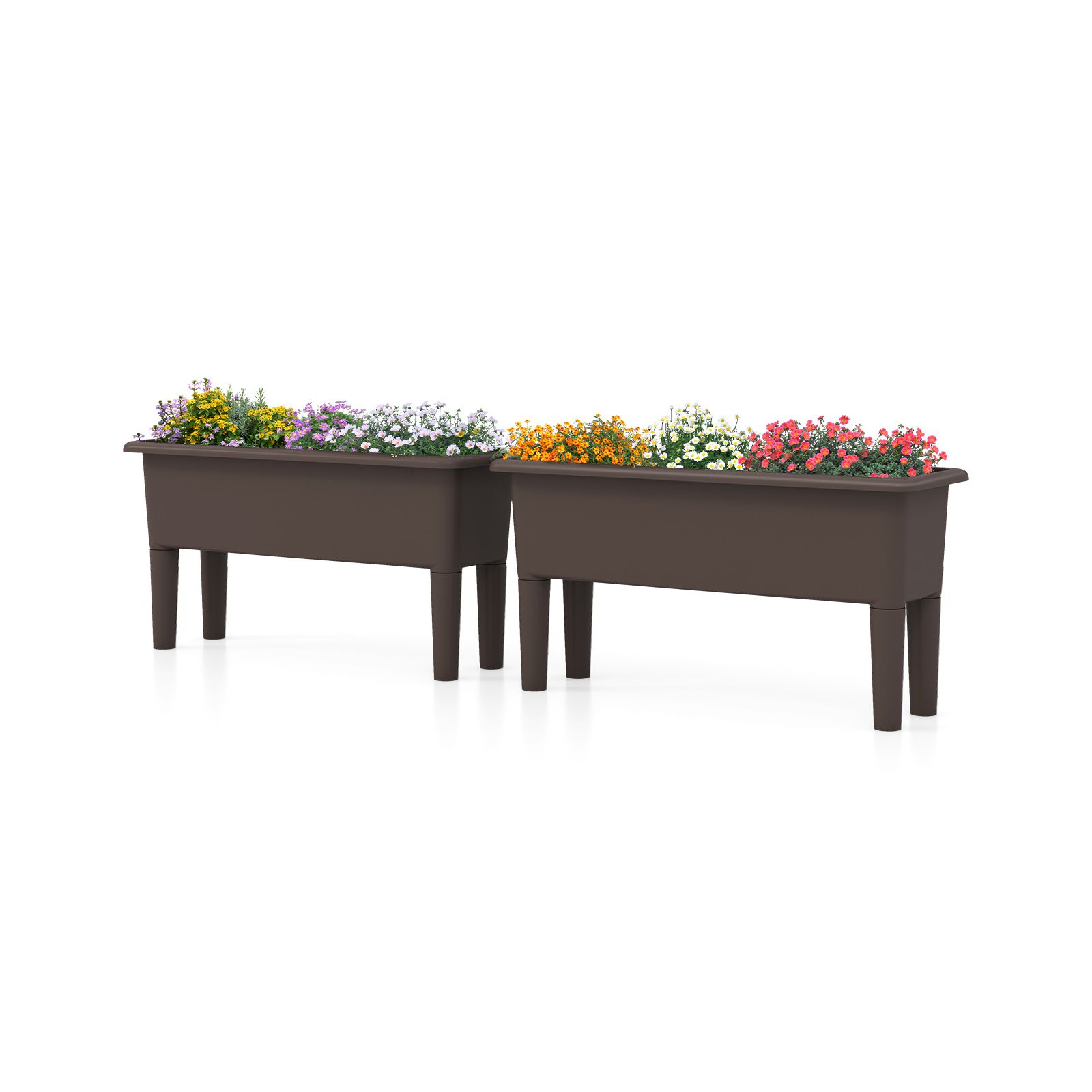 2 bacs de jardinage surélevés, système d'arrosage automatique, pieds amovibles et trou drainage