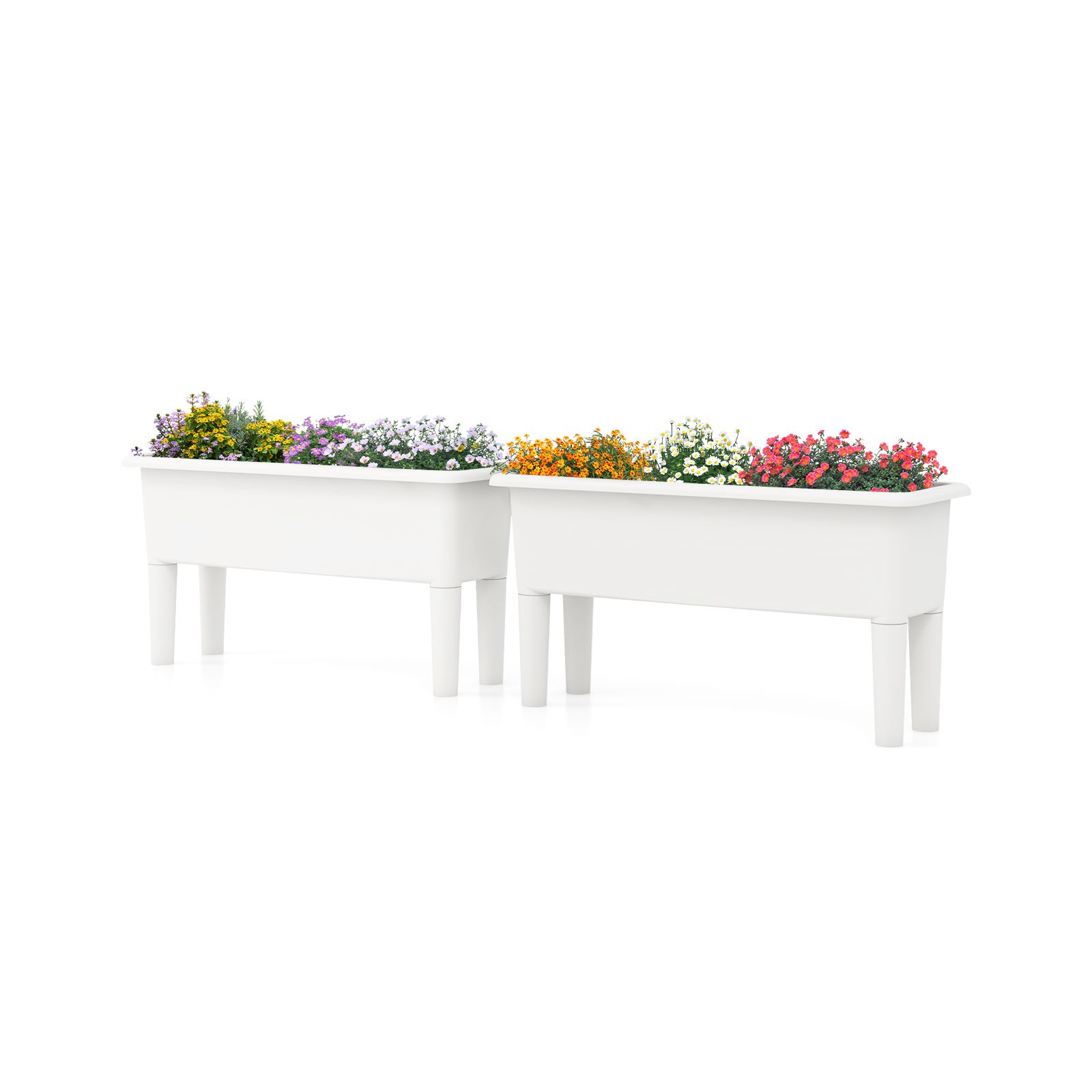 2 bacs de jardinage surélevés, système d'arrosage automatique, pieds amovibles et trou drainage