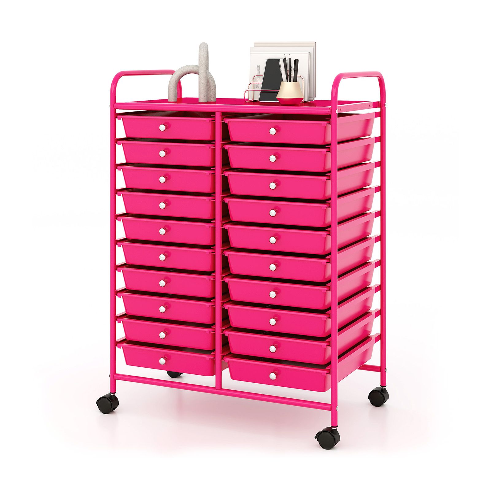 Chariot de rangement à roulettes, 20 tiroirs - Organisateur studio