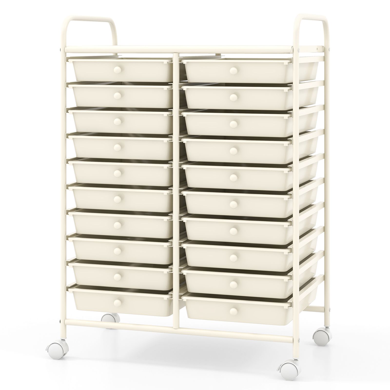 Chariot de rangement à roulettes, 20 tiroirs - Organisateur studio