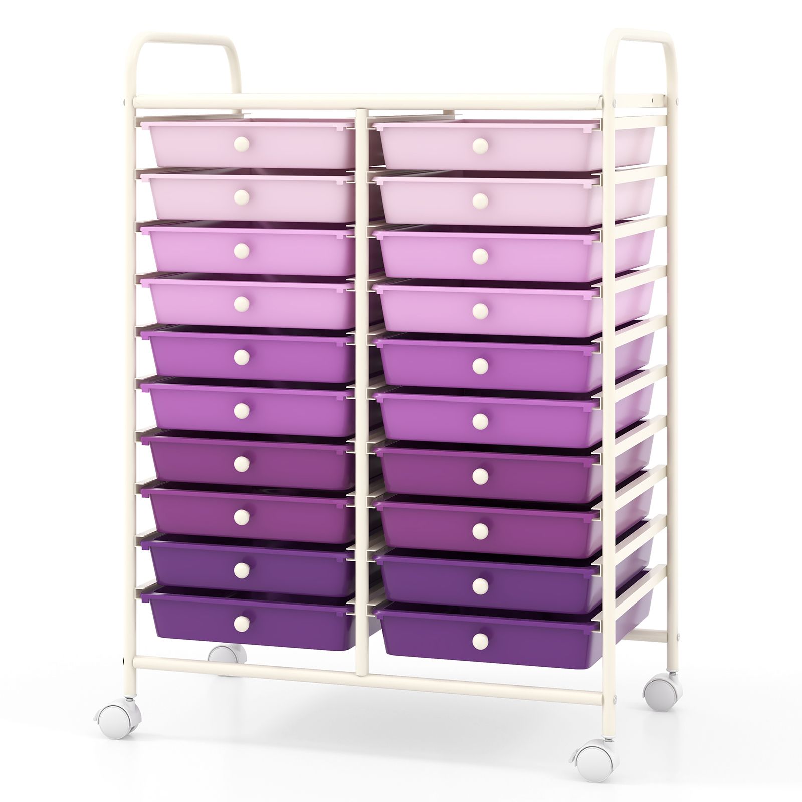 Chariot de rangement à roulettes, 20 tiroirs - Organisateur studio