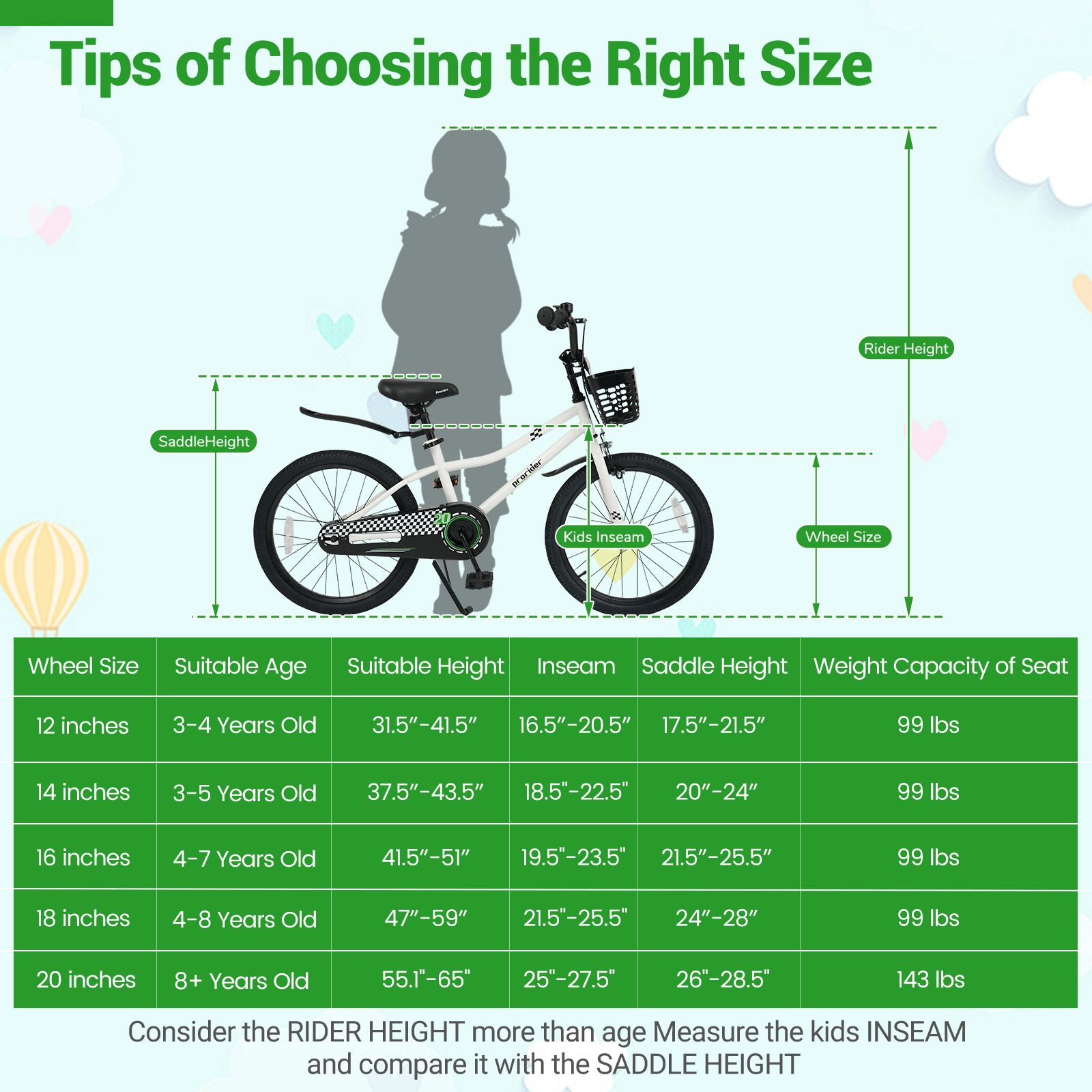 Vélo pour enfants de 20 po, réglable, béquille et panier rangement, les 8 ans plus