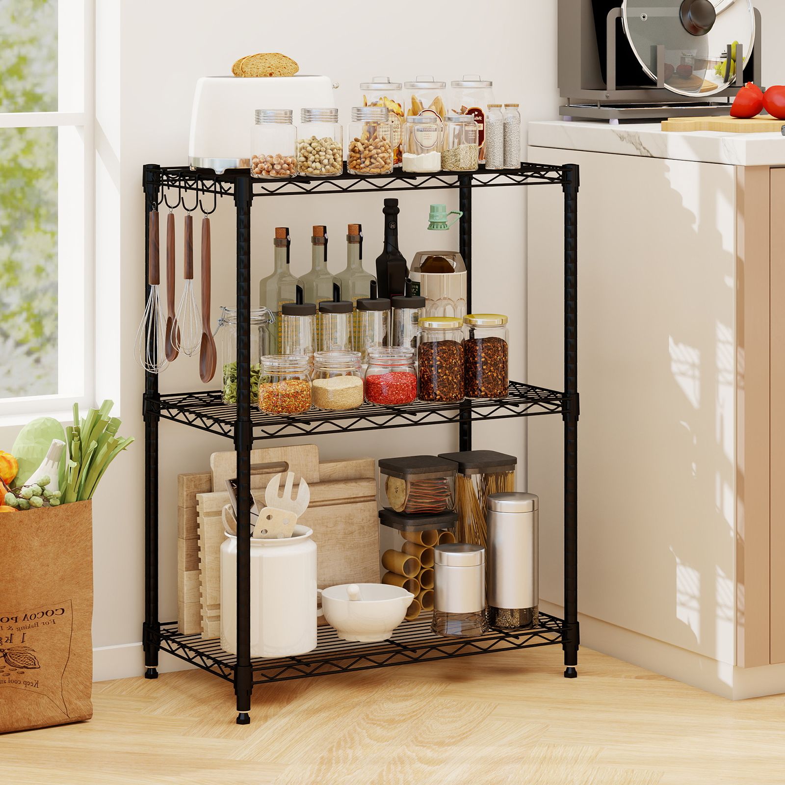 Tier Metal Storage Shelving Unit, V-Shaped Wire Rack and lbs Capacity