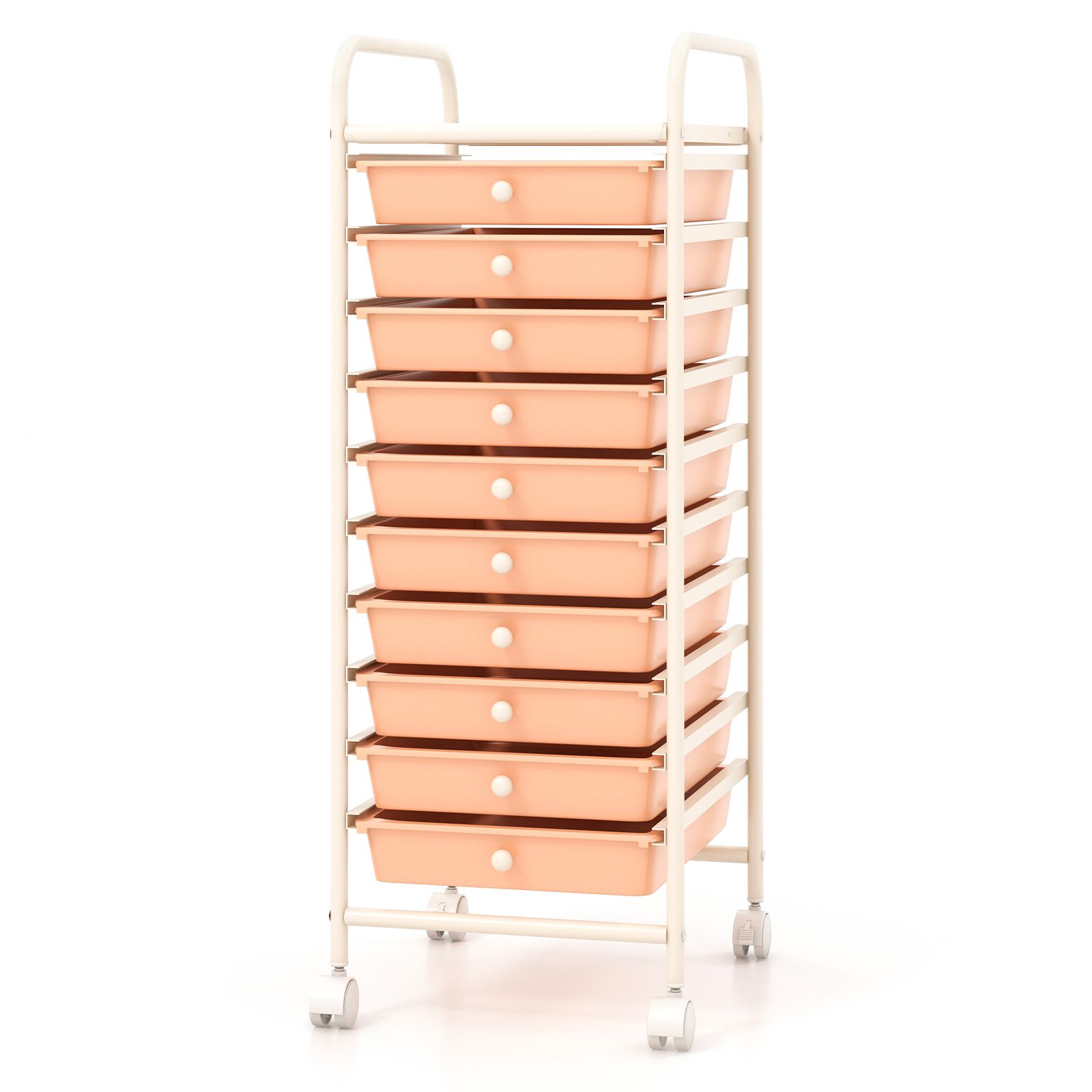 10 Drawer Rolling Storage Cart Organizer, 4 Universal Casters