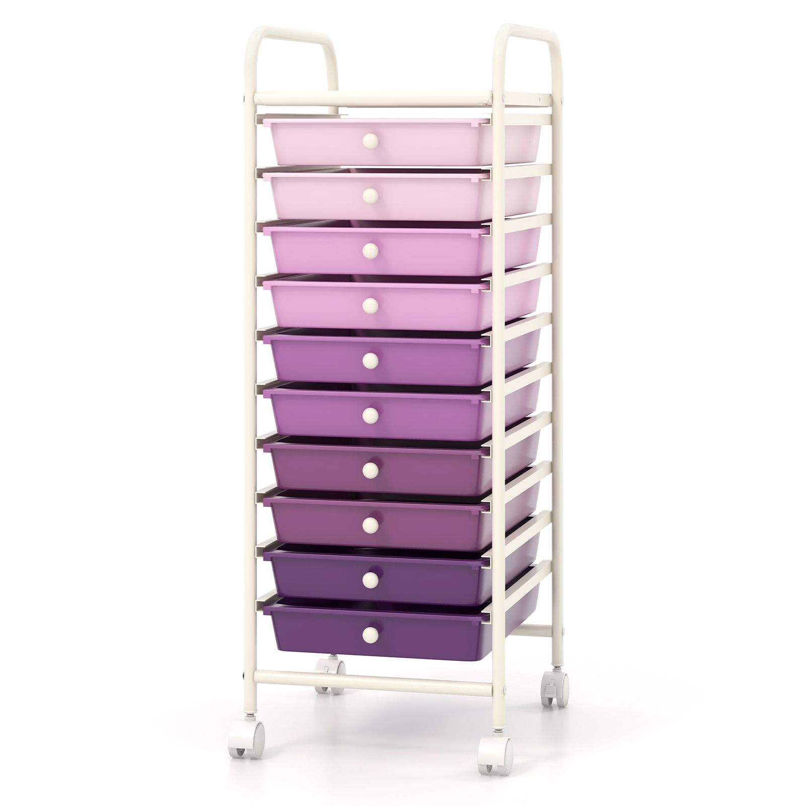 10 Drawer Rolling Storage Cart Organizer, 4 Universal Casters