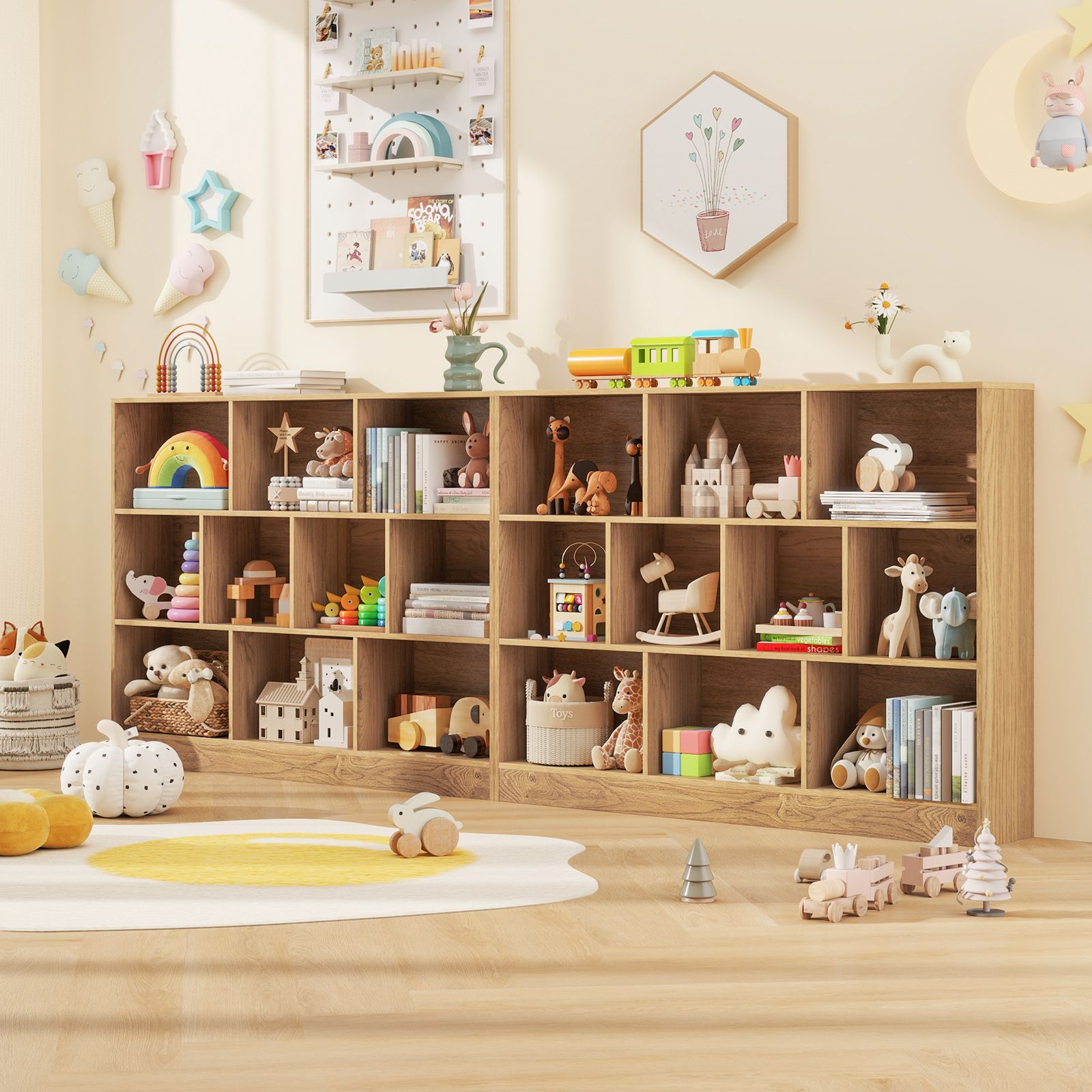 41" Wooden Toy Storage Organizer